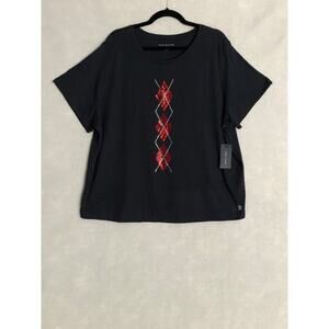 Tommy Hilfiger Crew Neck T-Shirt Women's 1X Short Sleeve Navy NEW